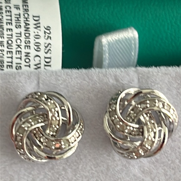 NWT Effy sterling silver  with 0.09 diamonds earings - Picture 3 of 7